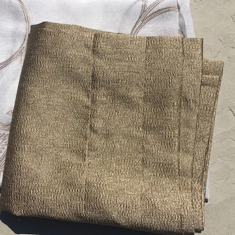 NEW embroidered sheer panel Ivory bronze